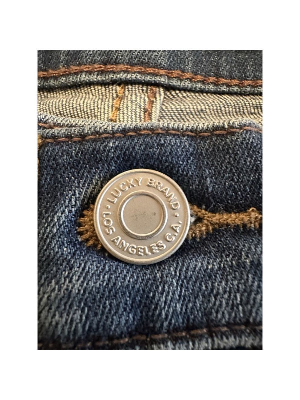 Lucky Brand Mid Rise Crop AVA Jeans Womens Size 6 / 28 Blue Denim Tapered Leg - Picture 9 of 16